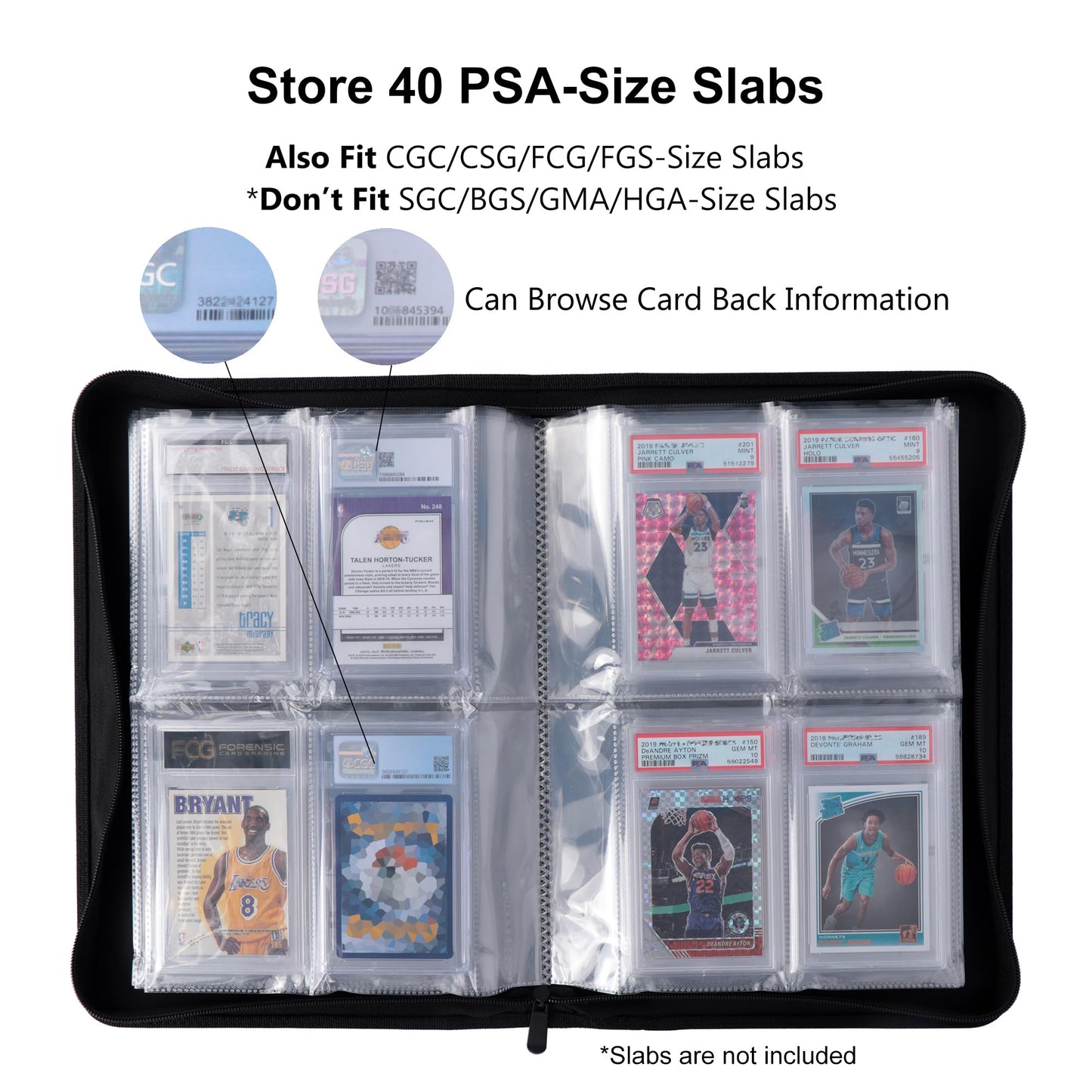 Rieton Graded Card Binder – Holds 40 Slabs, 4-Pocket Pages, Top Loading, 1-Year Warranty