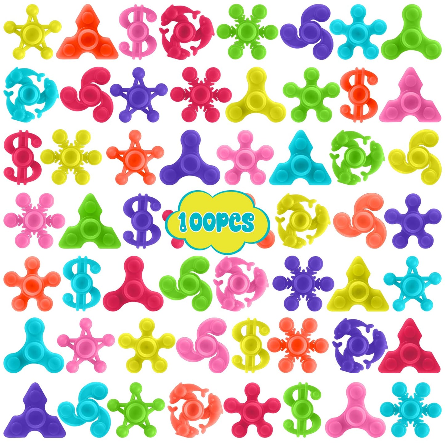 Riferg 100pcs Bulk Mini Fidget Spinners – Stress Relief Sensory Toys for Kids, Teens & Adults