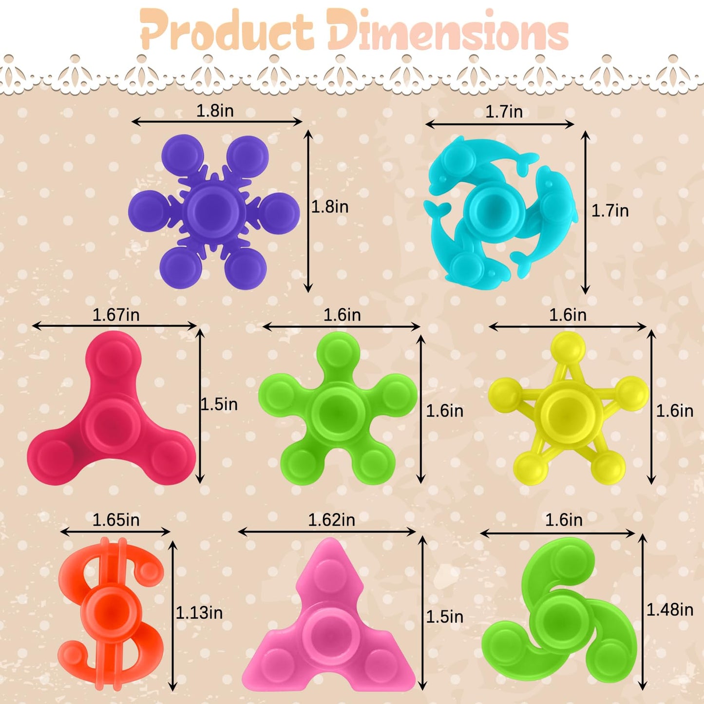 Riferg 100pcs Bulk Mini Fidget Spinners – Stress Relief Sensory Toys for Kids, Teens & Adults