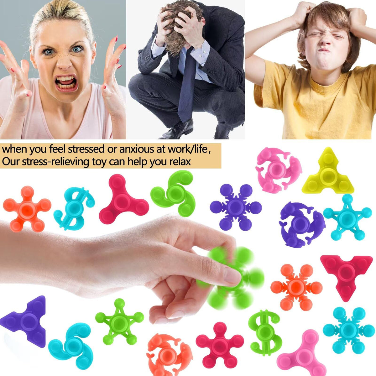 Riferg 100 Pcs Bulk Mini Fidget Spinners – Colorful Stress Relief Sensory Toys for All Ages
