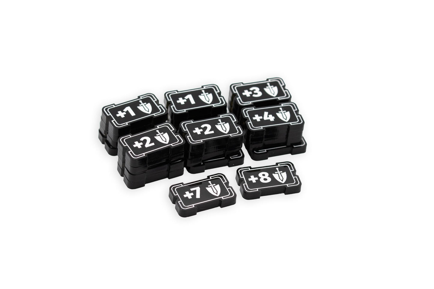 Riftbound TCG Compatible Tokens – Might Modifier & Buff Transparent Acrylic | 49 Single-Sided Set