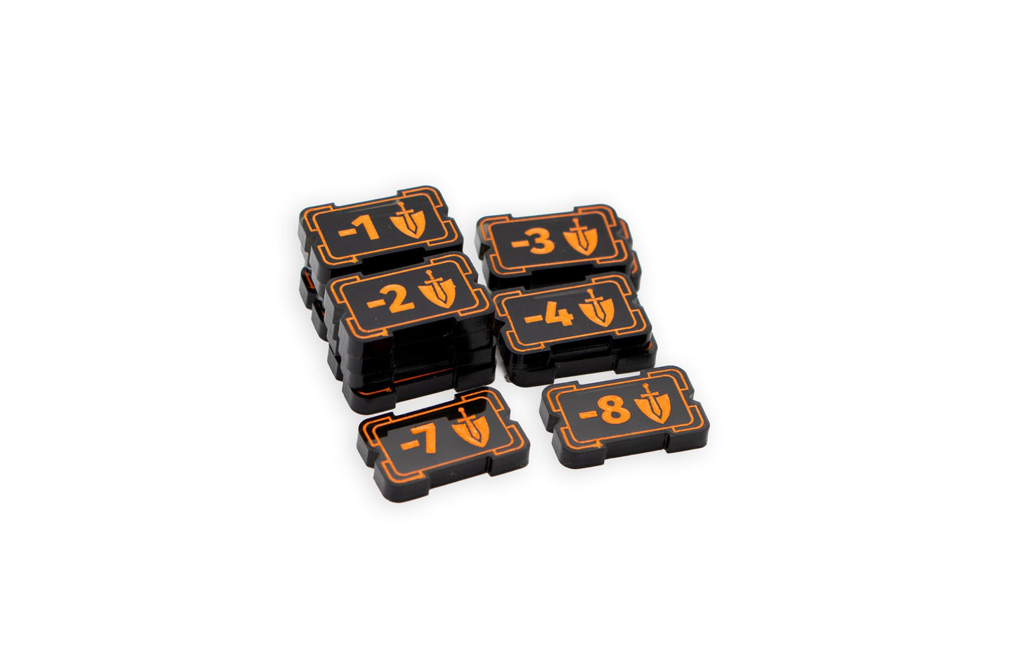 Riftbound TCG Compatible Tokens – Might Modifier & Buff Transparent Acrylic | 49 Single-Sided Set