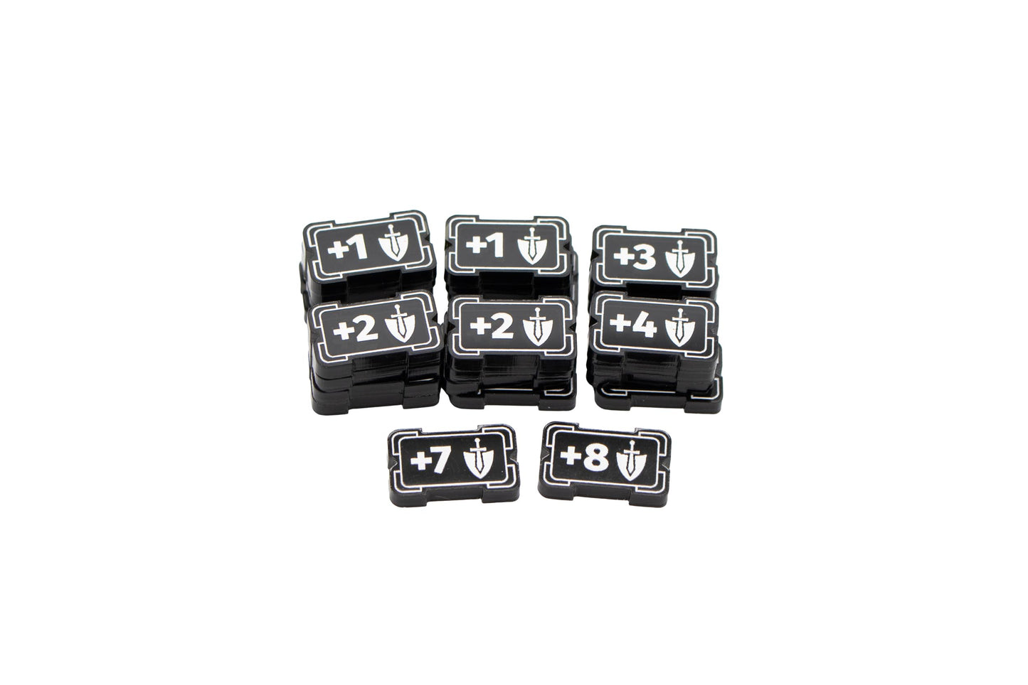 Riftbound TCG Compatible Tokens – Might Modifier & Buff Transparent Acrylic | 49 Single-Sided Set