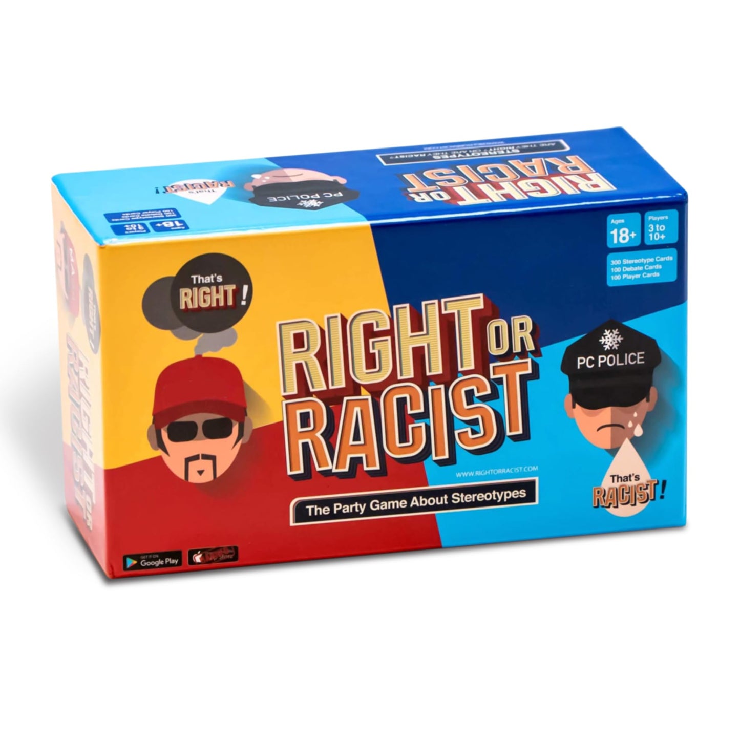 Right Or Racist Card Game - Debates, Trivia & Hilarious Gag Gift for 3-10+ Players