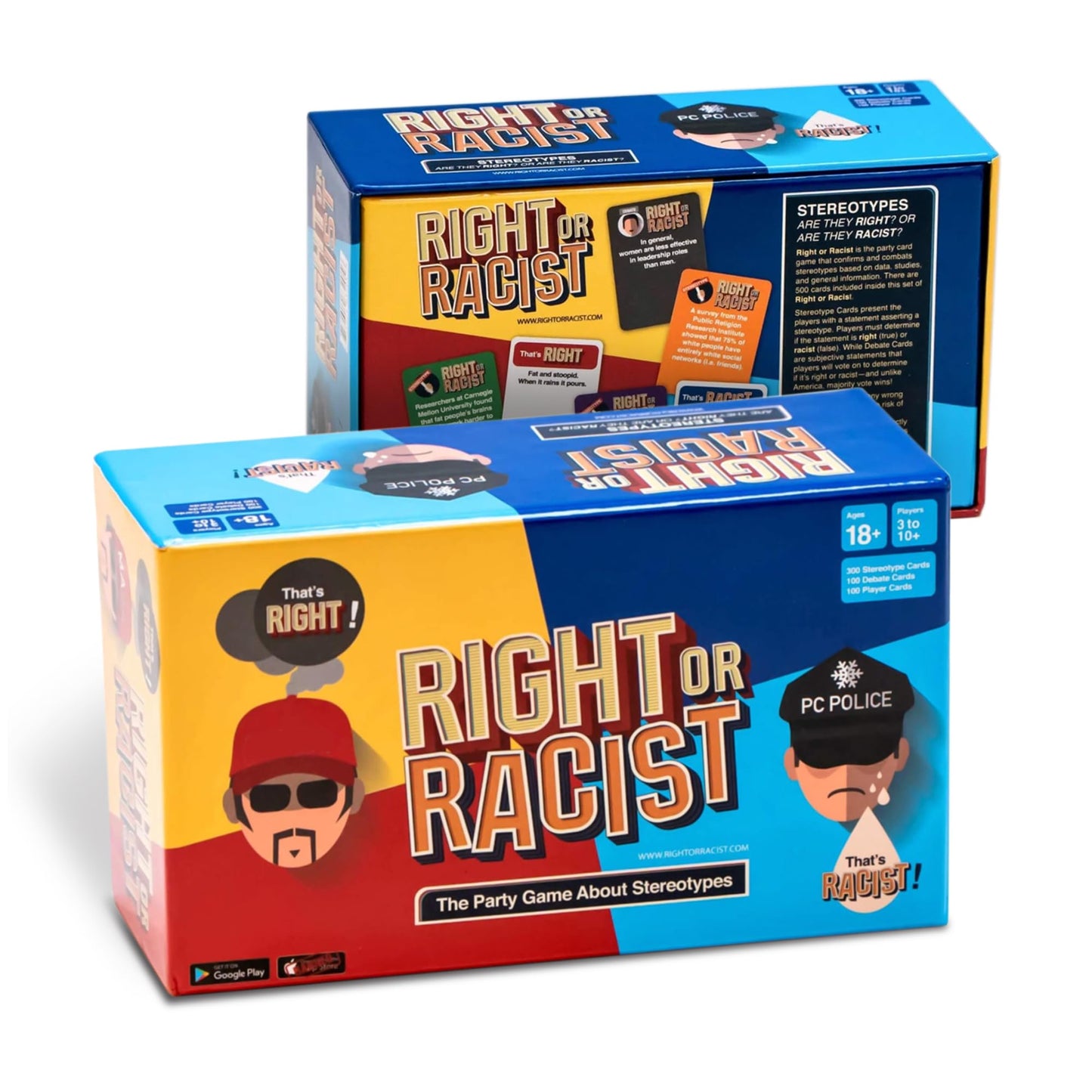 Right Or Racist Card Game - Debates, Trivia & Hilarious Gag Gift for 3-10+ Players