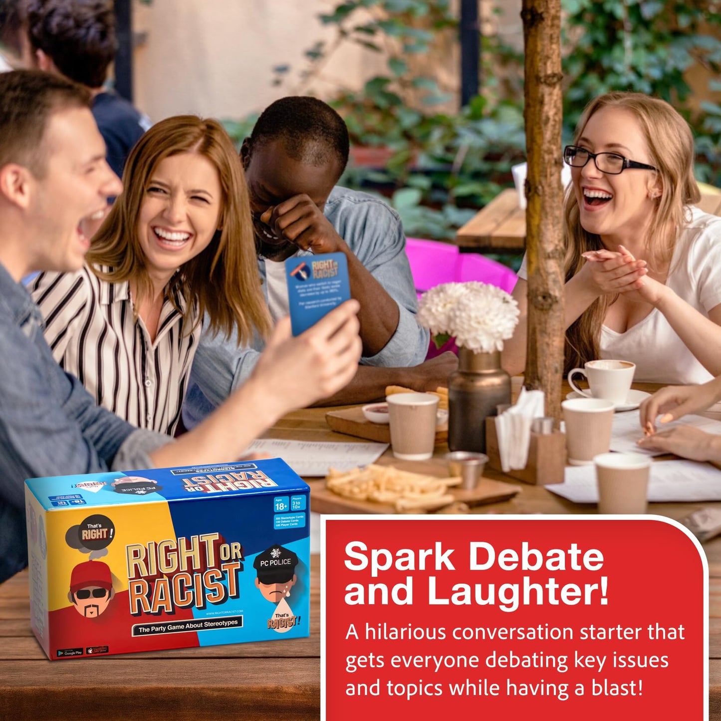 Right Or Racist Card Game - Debates, Trivia & Hilarious Gag Gift for 3-10+ Players