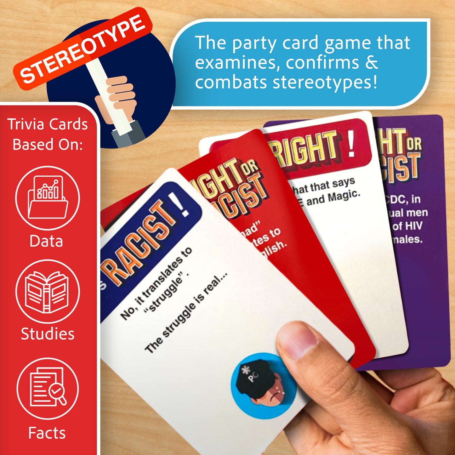 Right Or Racist Card Game - Debates, Trivia & Hilarious Gag Gift for 3-10+ Players