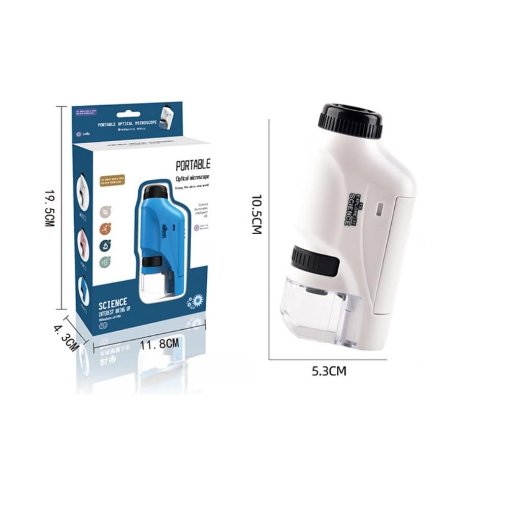 RIIPOO Pocket Microscope for Kids – 60X-120X Portable Handheld Microscope with LED Light