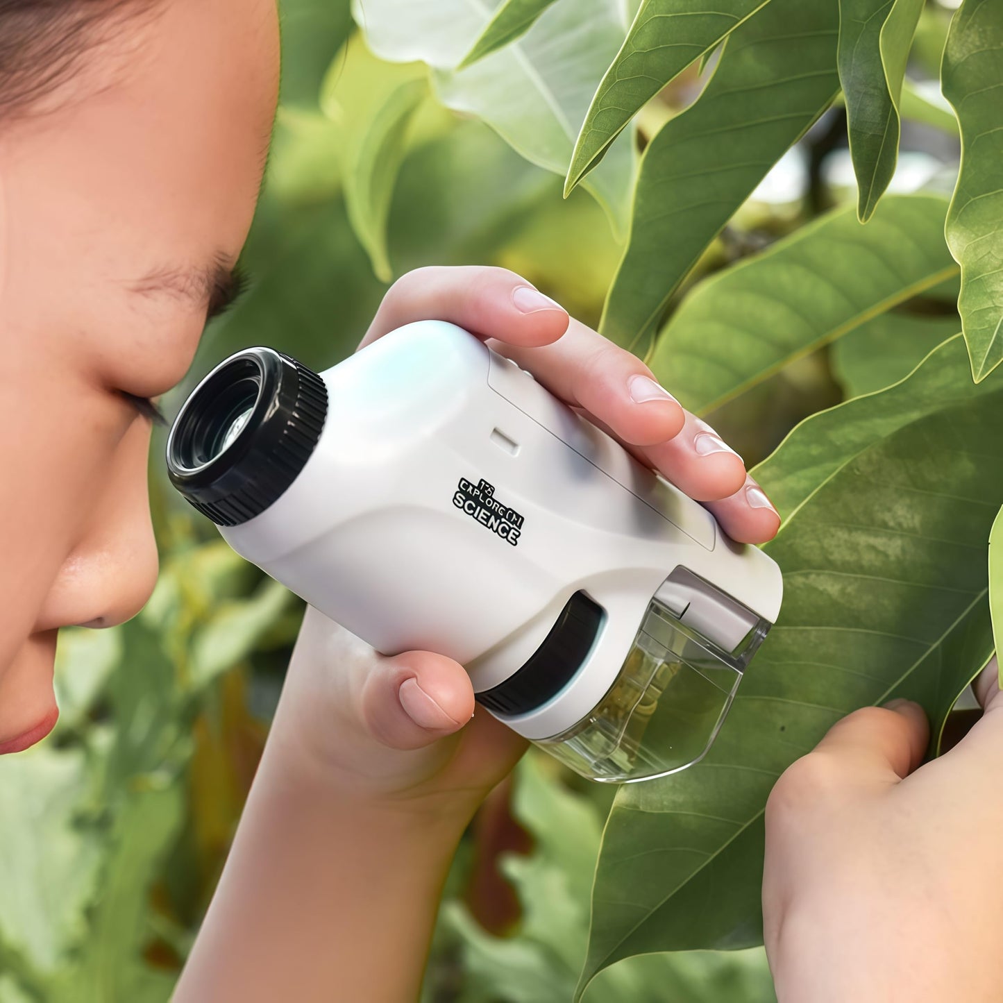 RIIPOO Pocket Microscope for Kids – 60X-120X Portable Handheld Microscope with LED Light