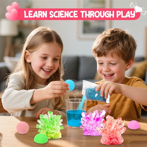 RILSIC 24-Pack Valentine’s Crystal Growing Science Kits for Kids & Classrooms