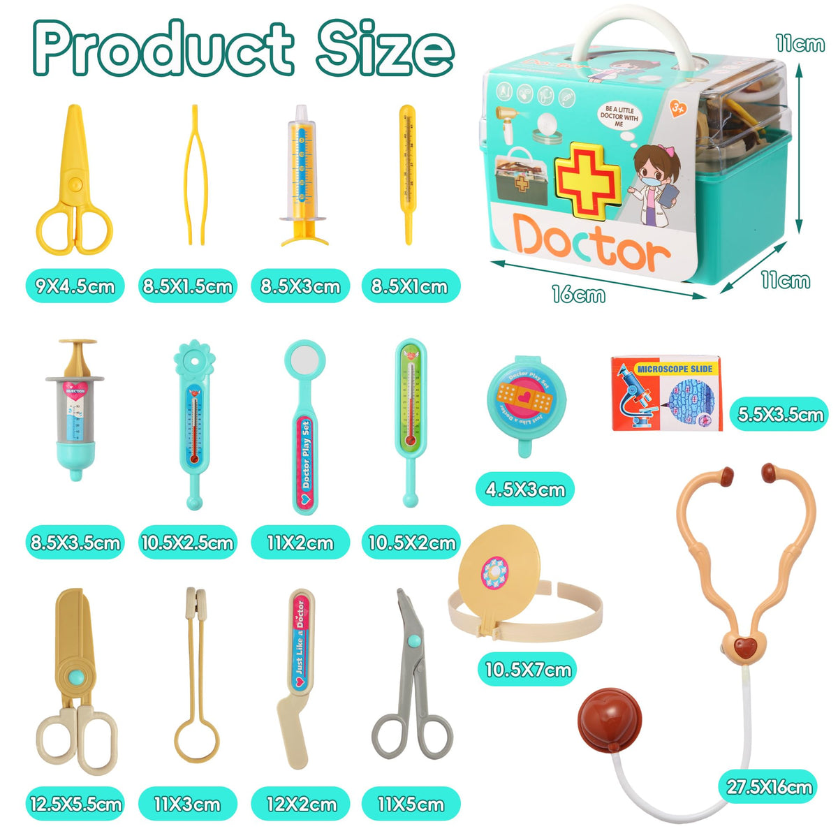 RILUKICH Doctor Kit for Kids 3-5 — Pretend Play Medical Toy Set with Carry Bag