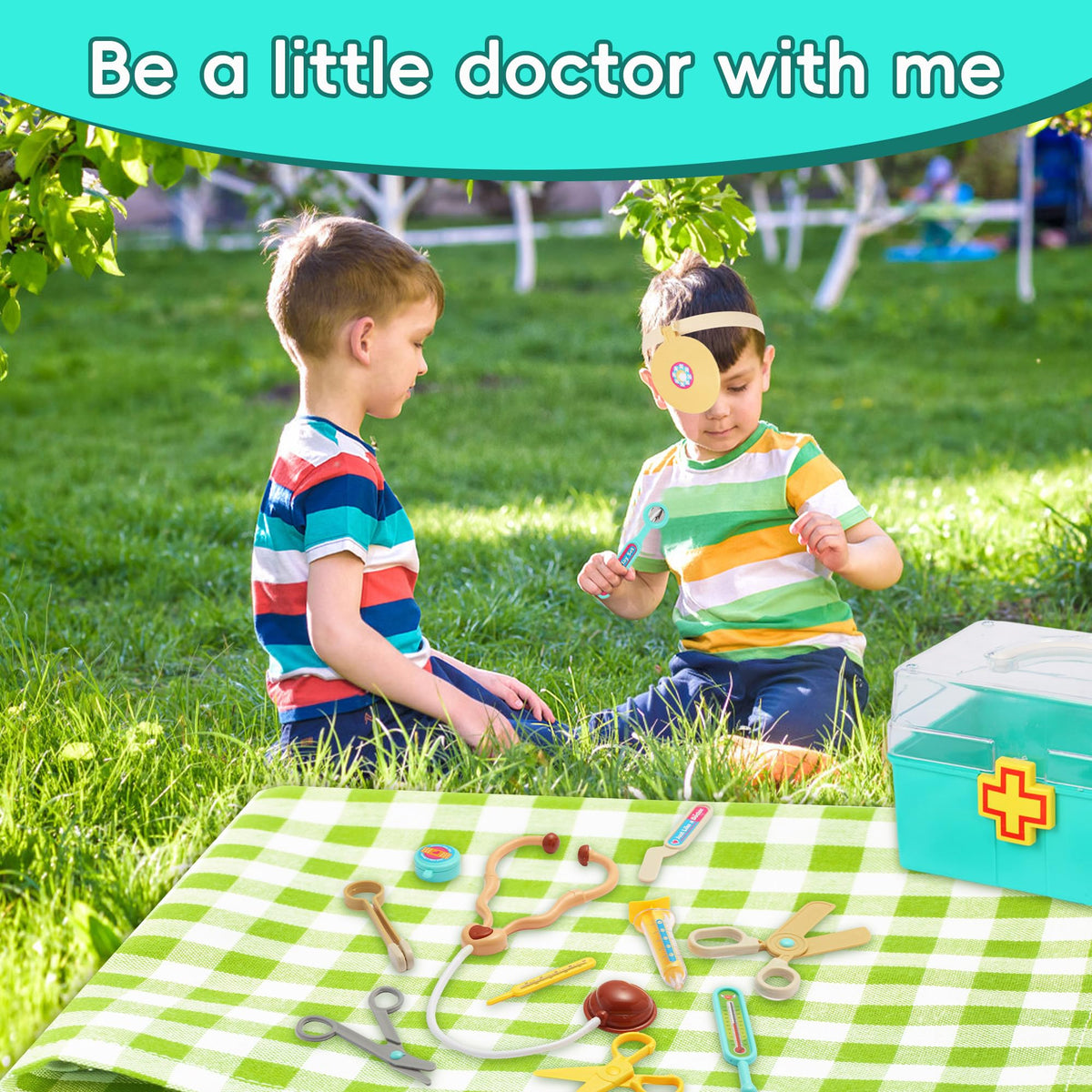 RILUKICH Doctor Kit for Kids 3-5 — Pretend Play Medical Toy Set with Carry Bag
