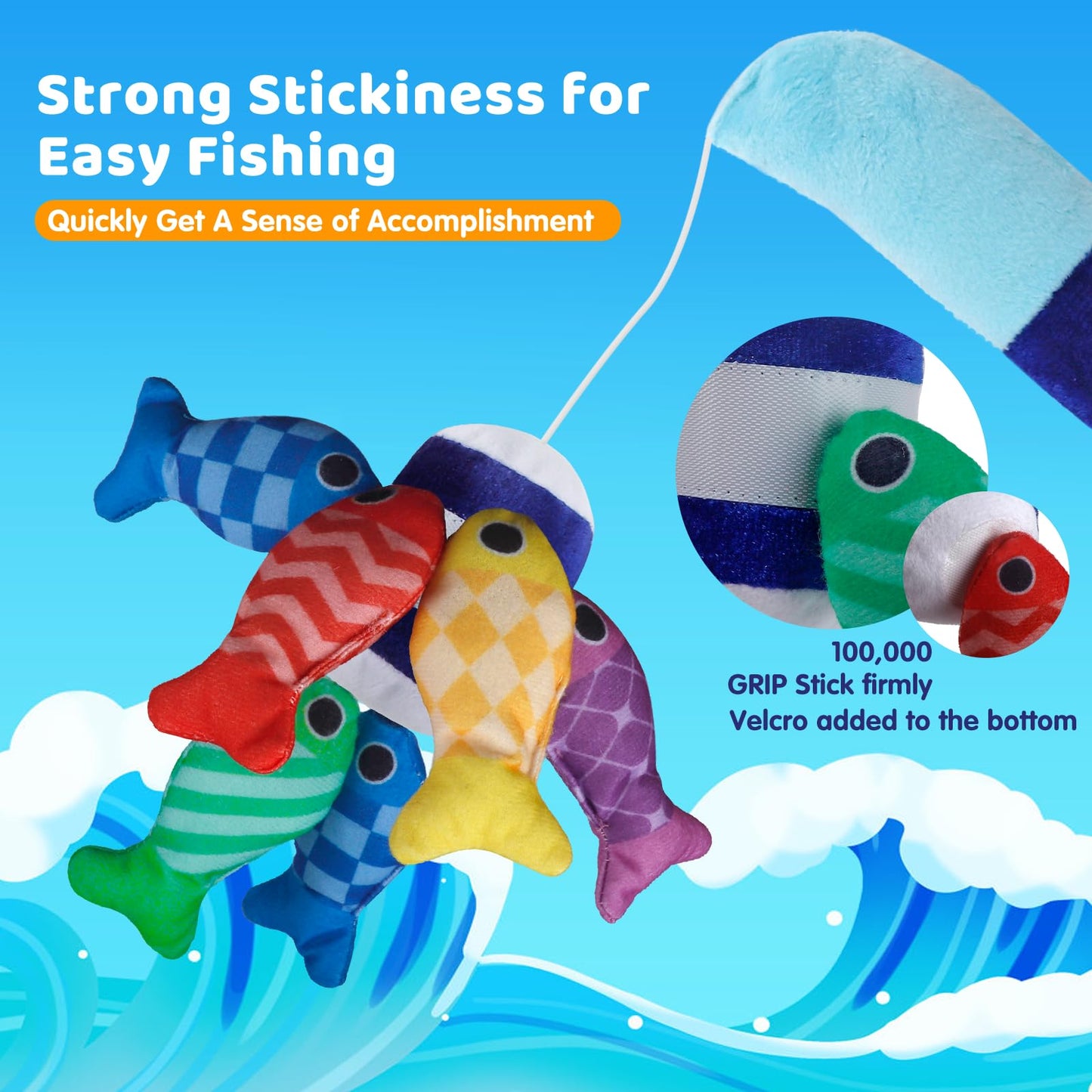 Rincalivestra Fish Montessori Toys – 22-Piece Fishing & Sorting Set for 1–2 Year Olds