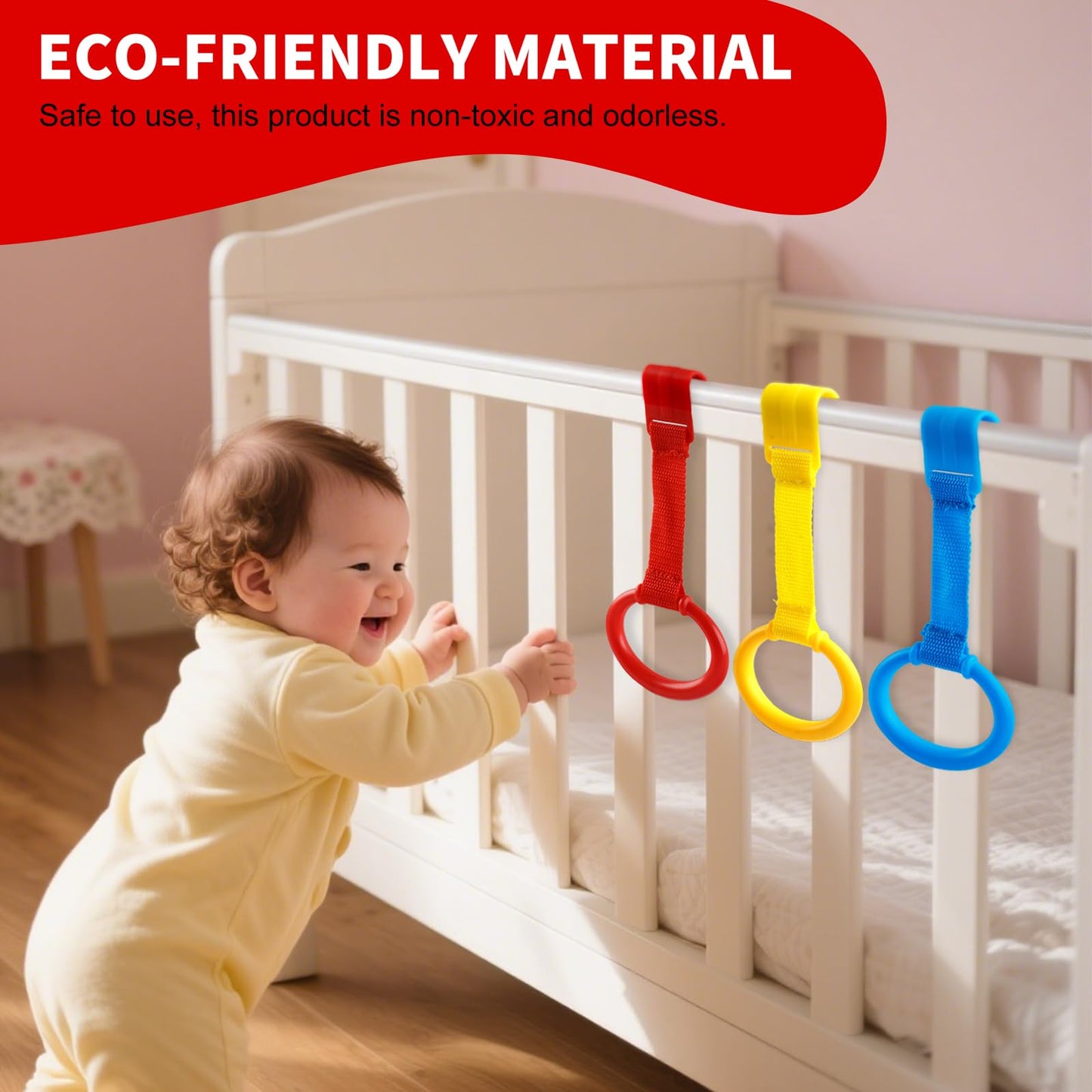 Rindion 3PCS Baby Pull Up Rings - Standing Walker Tool