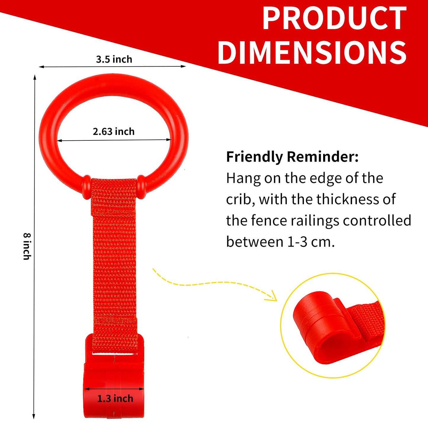 Rindion 3PCS Baby Pull Up Rings - Standing Walker Tool