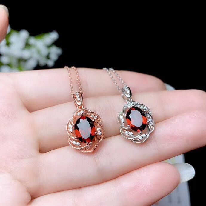 Ring Necklace Ear Stud Luxury Colored Gems Suit