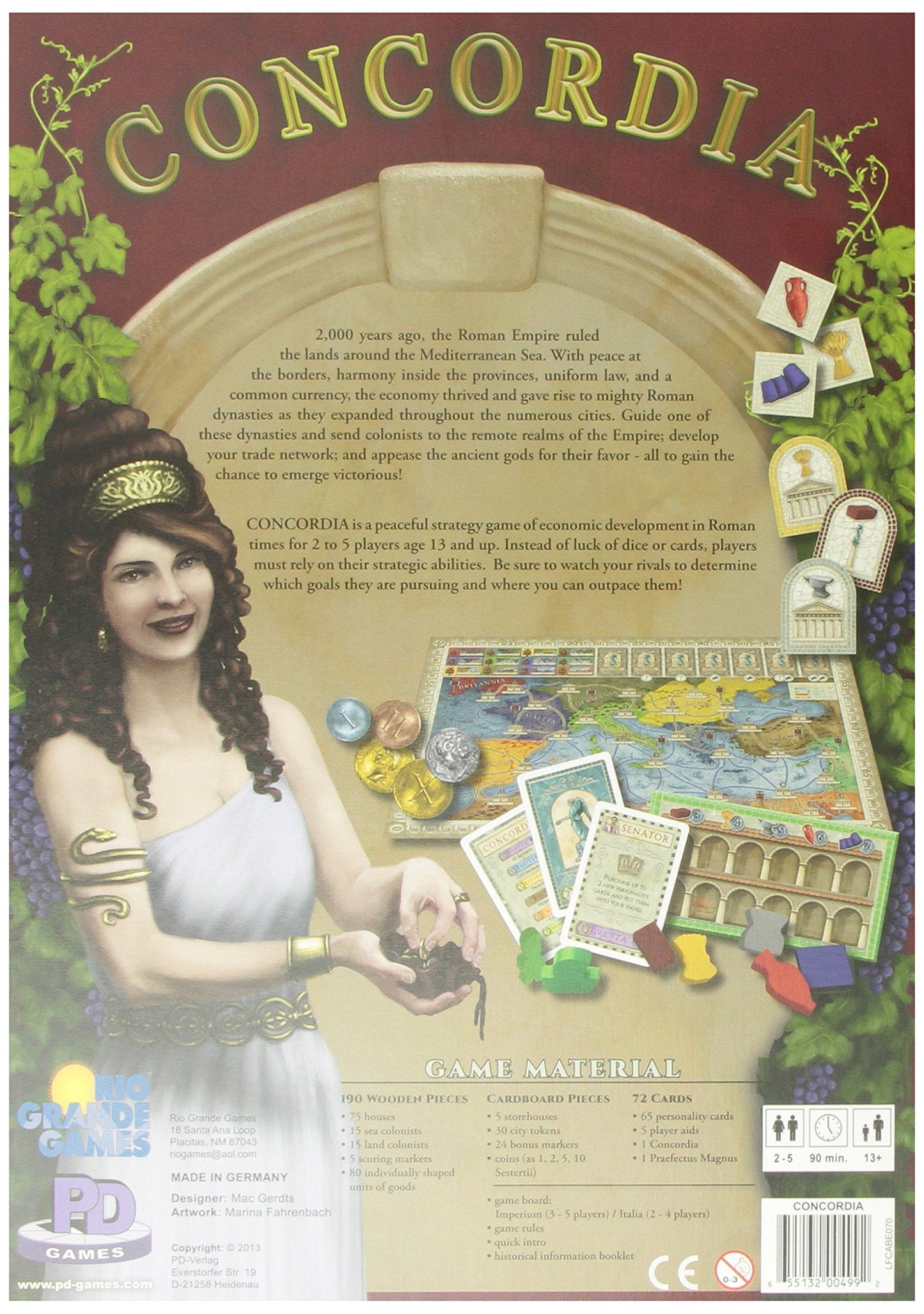 Concordia by Rio Grande Games – Historical Strategy (2-5 Players)