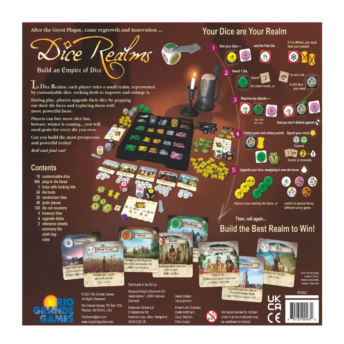 Rio Grande Games Dice Realms — Customizable Dice Strategy for 2-4 Players
