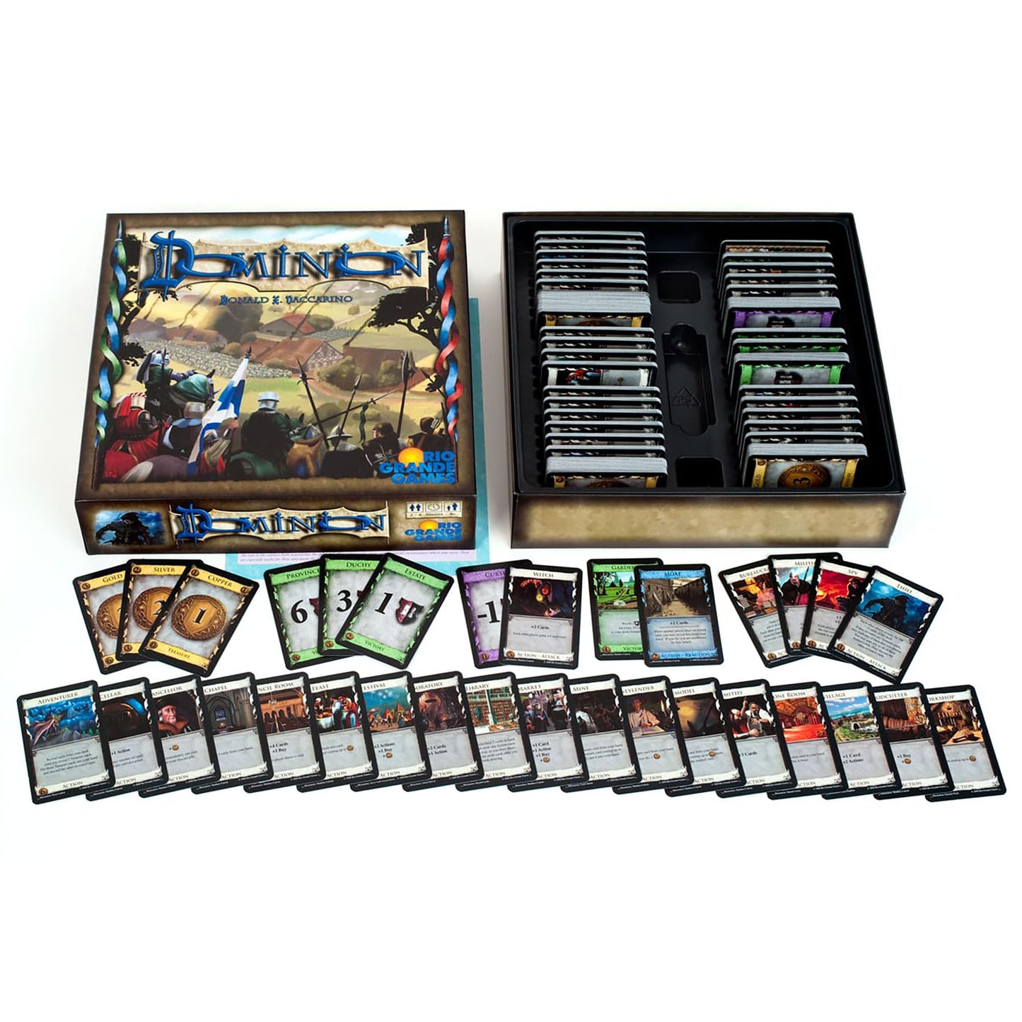 Rio Grande Games Dominion 2nd Edition | Deckbuilding Strategy Game for 2-4 Players, Ages 13+ | Updated Cards, Artwork, Streamlined Rules