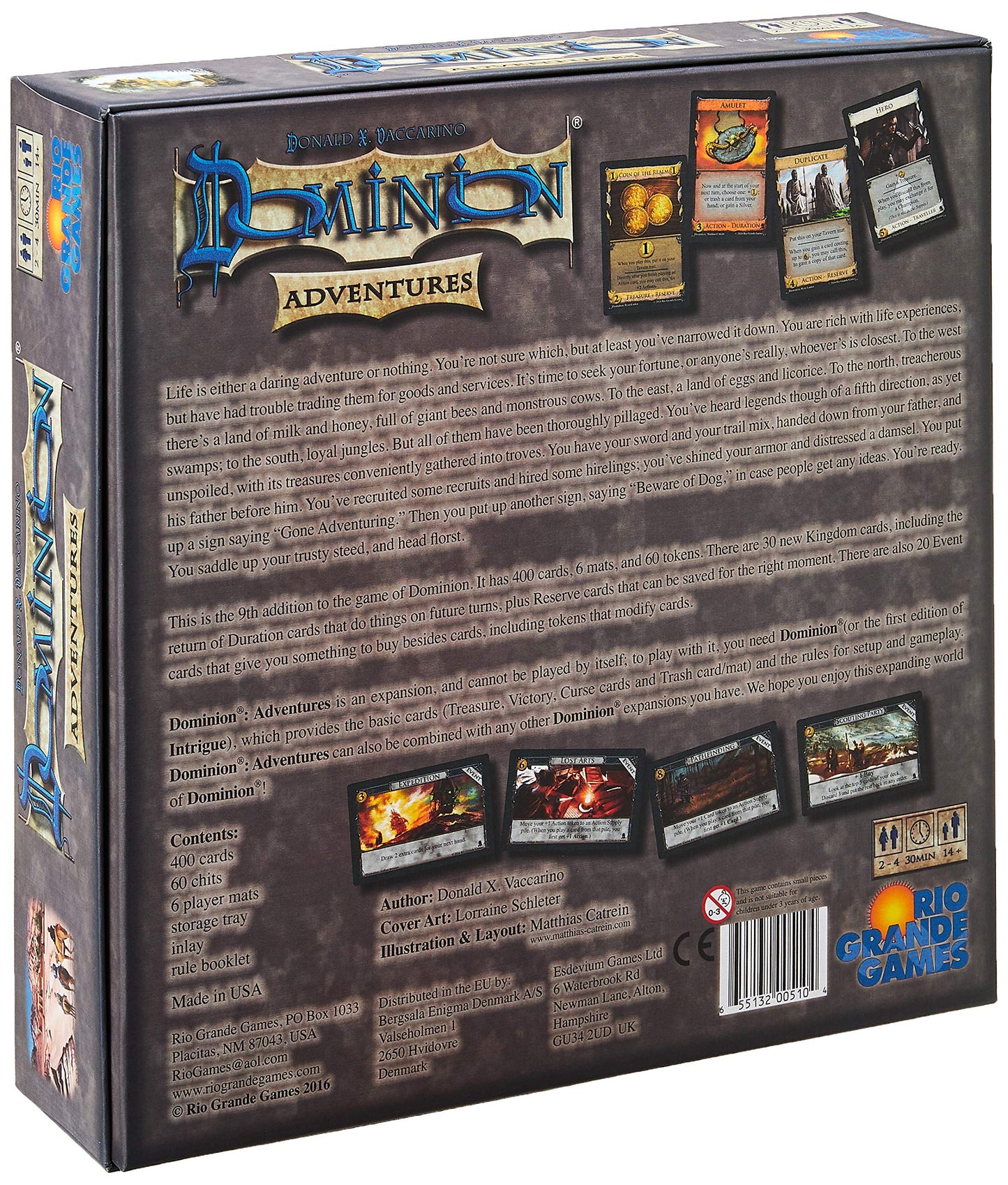 Dominion Adventures Game Gold | Rio Grande Games – 2–6 Players, 30 Min