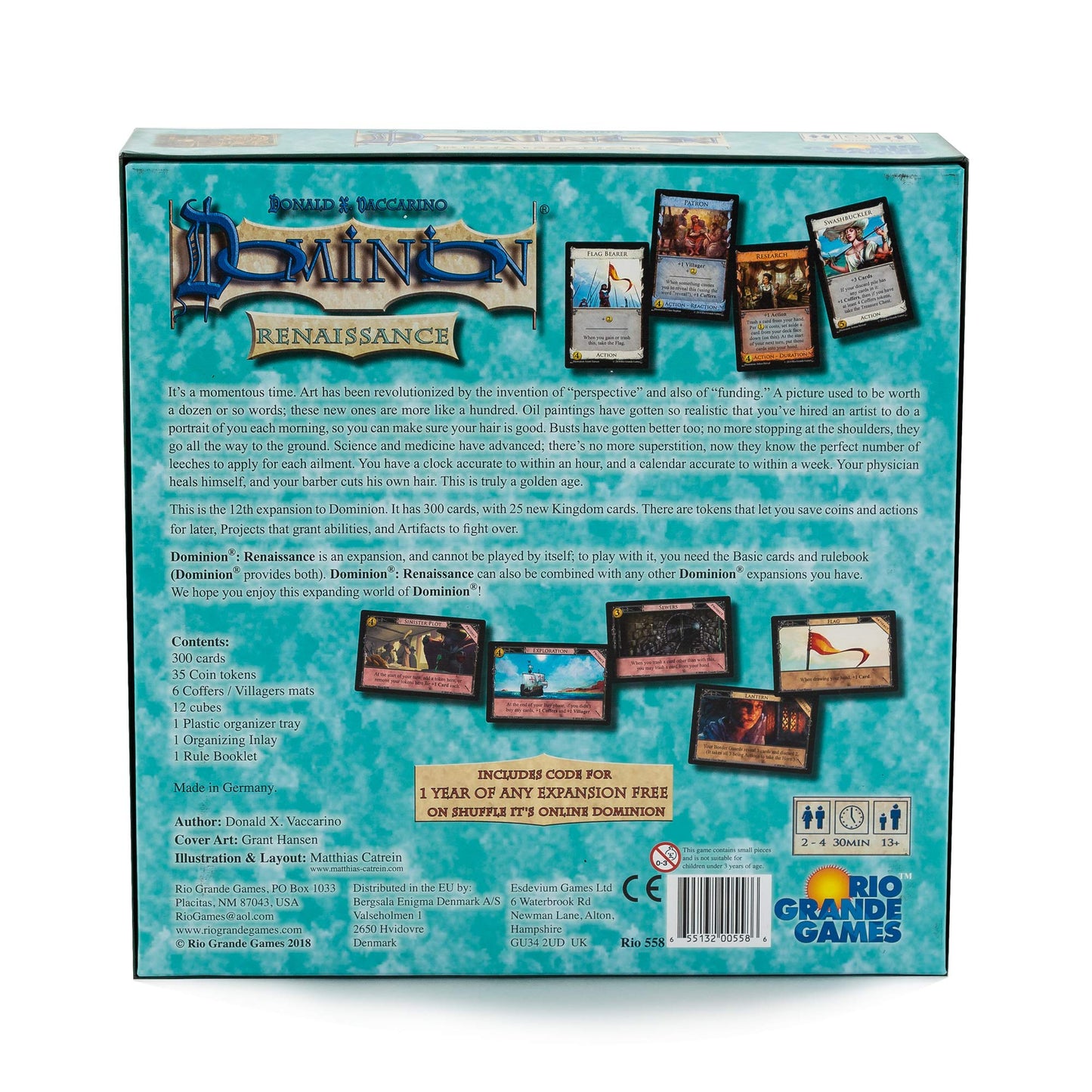 Rio Grande Games Dominion: Renaissance — 12th Expansion with 300 Cards, Tokens, Projects & Artifacts