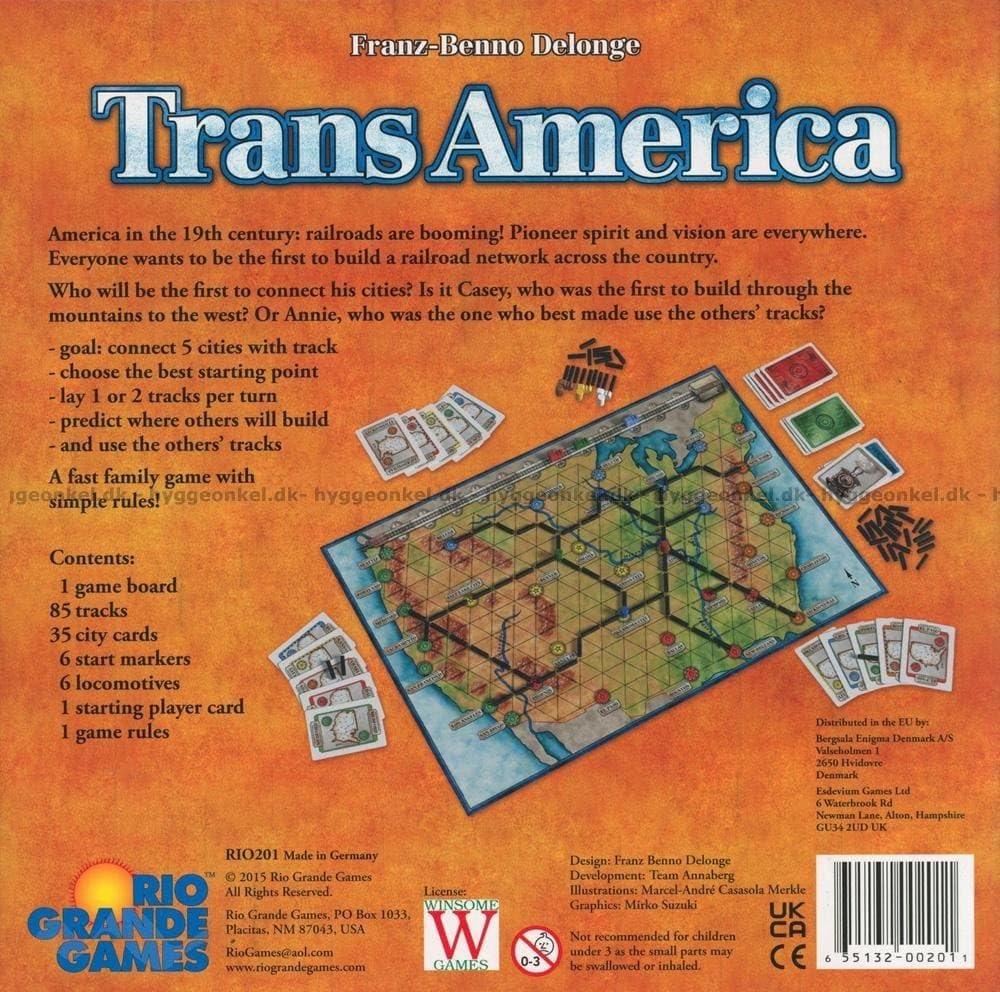 Transamerica Game by Rio Grande Games — Classic Railroad Strategy for 2-6 Players