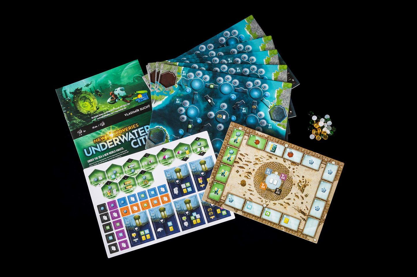 Rio Grande Games Underwater Cities: New Discoveries Expansion – 52 Cards, 3-Layer Boards