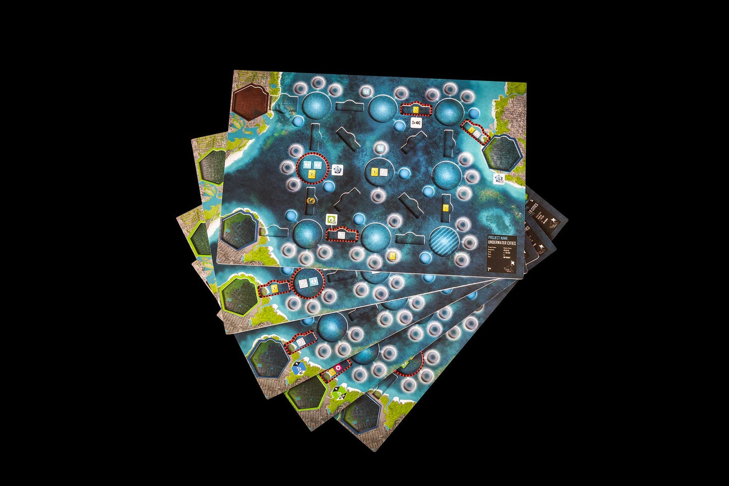 Rio Grande Games Underwater Cities: New Discoveries Expansion – 52 Cards, 3-Layer Boards