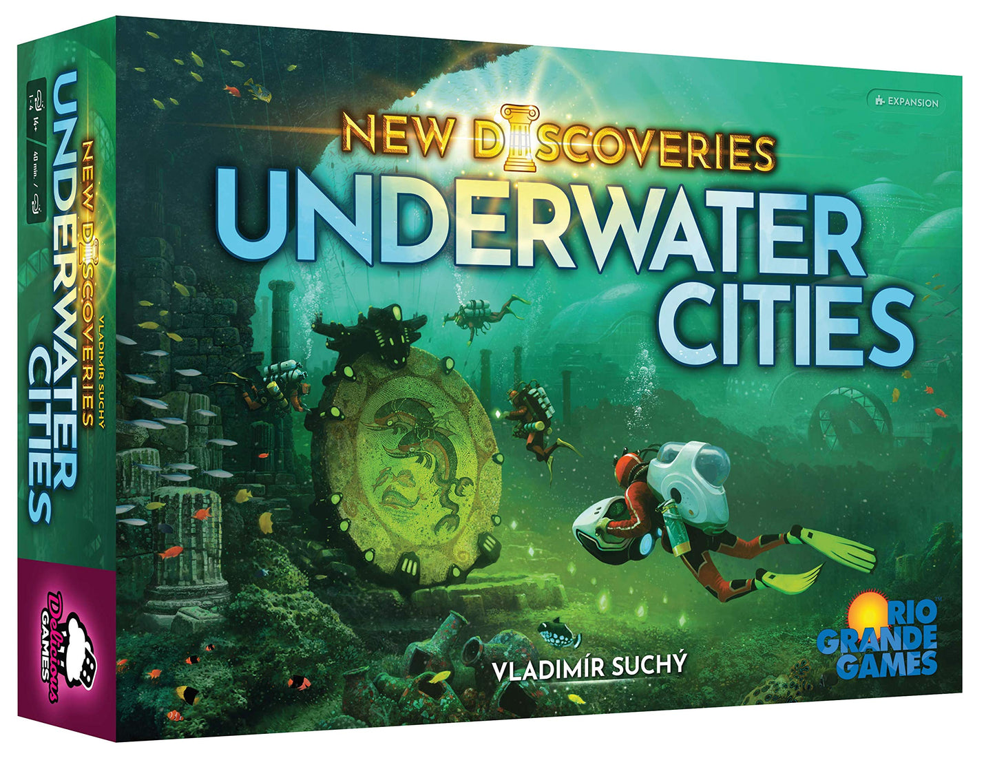 Rio Grande Games Underwater Cities: New Discoveries Expansion – 52 Cards, 3-Layer Boards