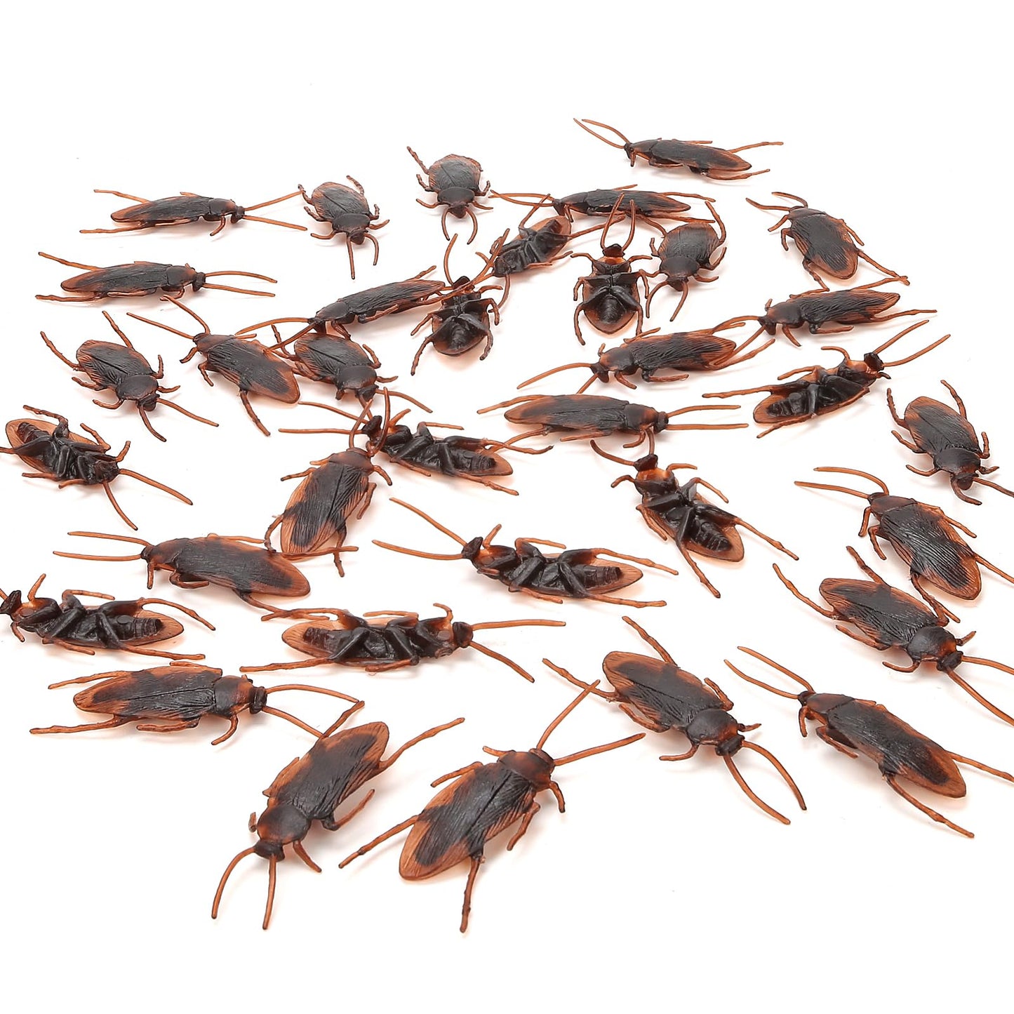 Riomeira Ultra-Realistic Plastic Cockroaches (35PCS) - 2.6" Large Prank Roaches