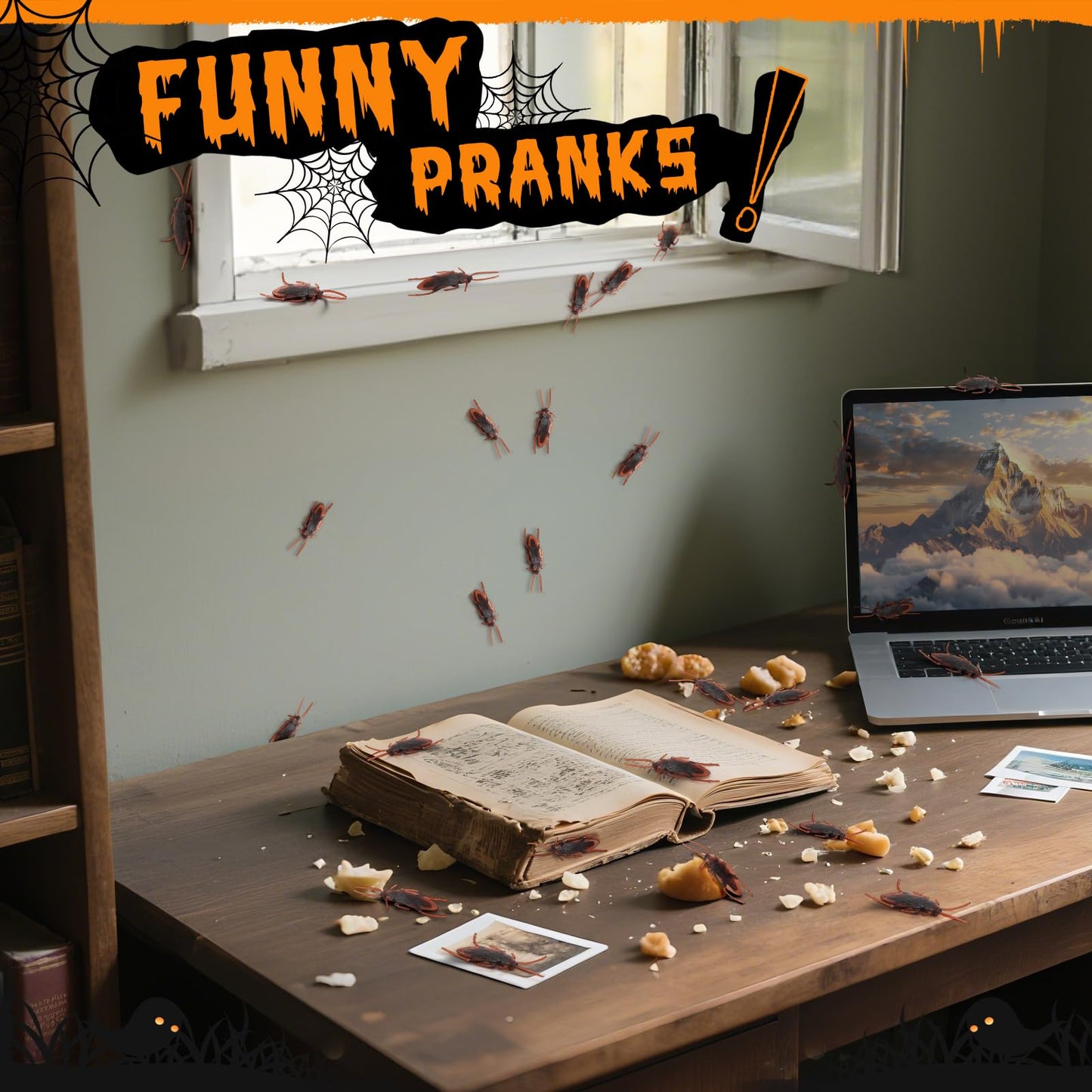 Riomeira Ultra-Realistic Plastic Cockroaches (35PCS) - 2.6" Large Prank Roaches