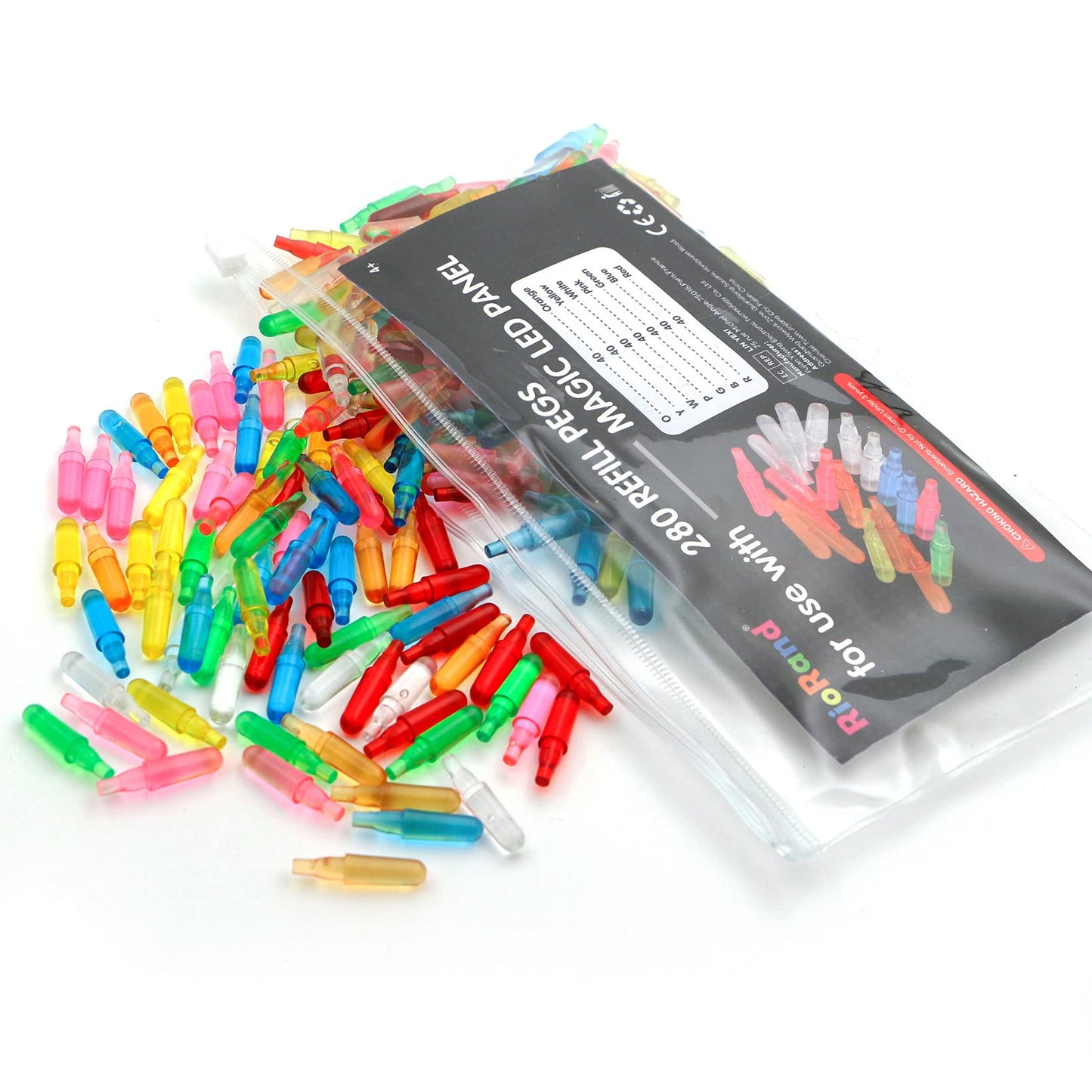 RioRand Refill Pegs 280 Pcs for Magic LED Panel – Colorful Light Art for Kids