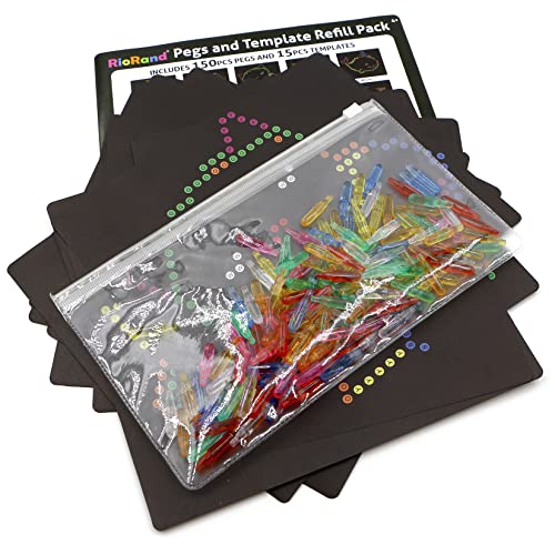 RioRand Refill Pegs & Templates Pack for Magic LED Panel – Creative Light Art Kit for Kids 4+