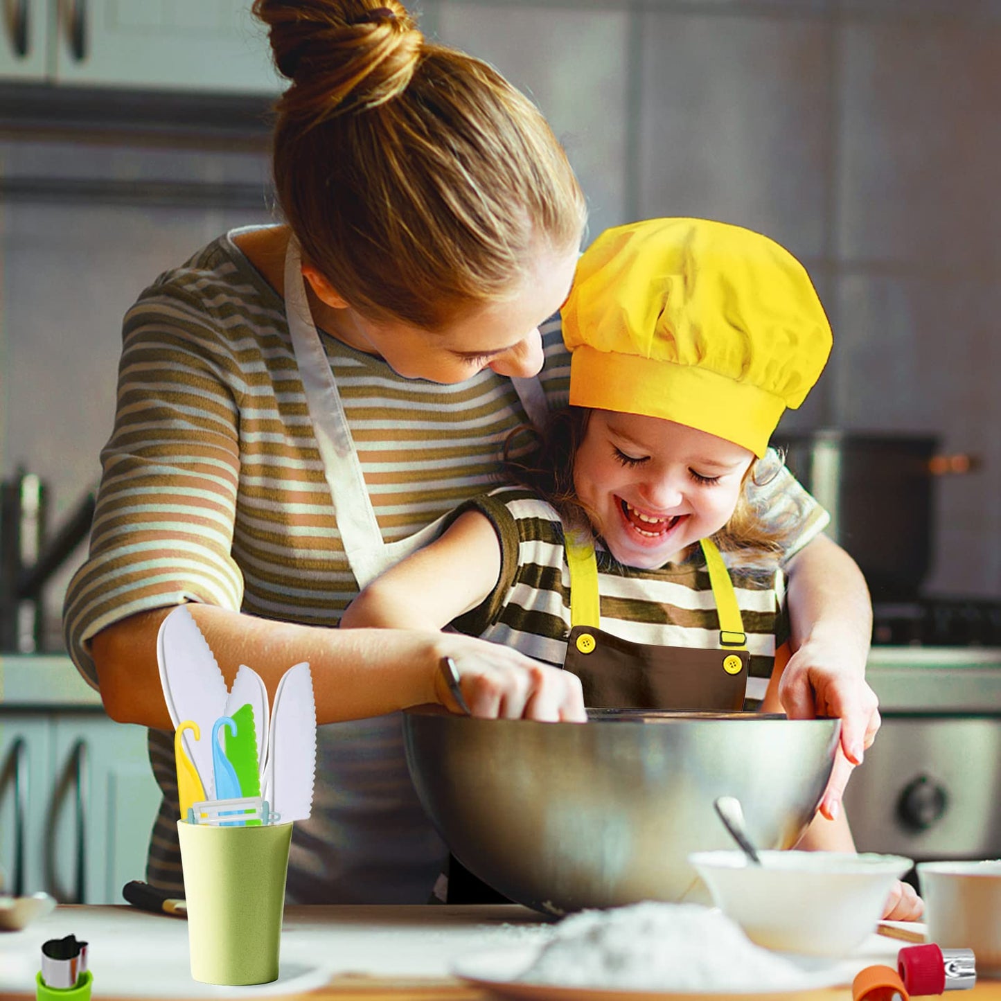 RISICULIS 21-Piece Toddler Knife Set – Safe Kid-Friendly Kitchen Tools