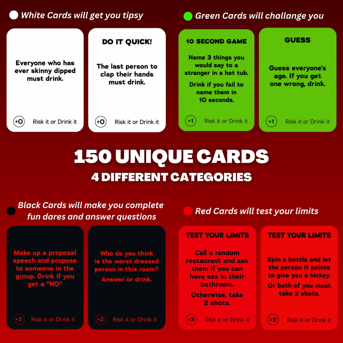 RISK IT OR DRINK IT | 150 Dares & Risky Questions for Adults