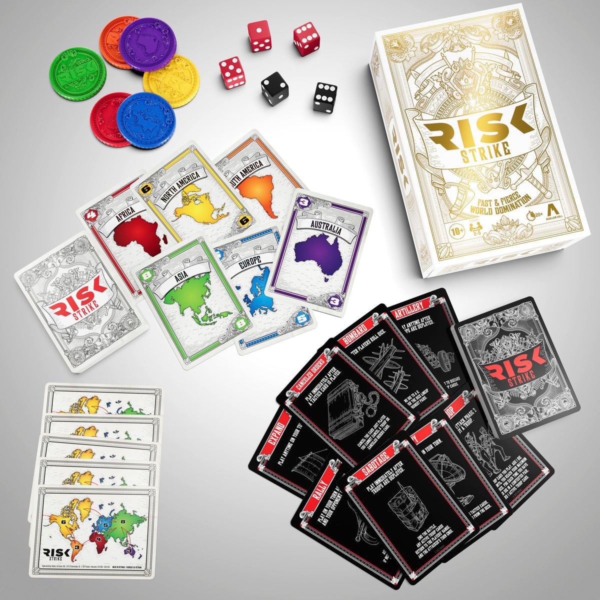 Hasbro Gaming Risk Strike: Cards & Dice Strategy Game for 2-5 Players | 20-Minute Quick Play