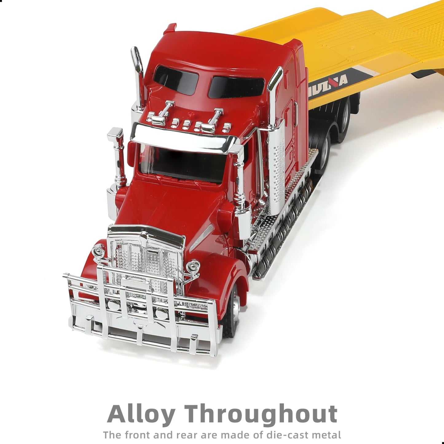 Risopen 1/50 Scale Kenworth W900 Truck with Flatbed Trailer – Diecast Model Toy