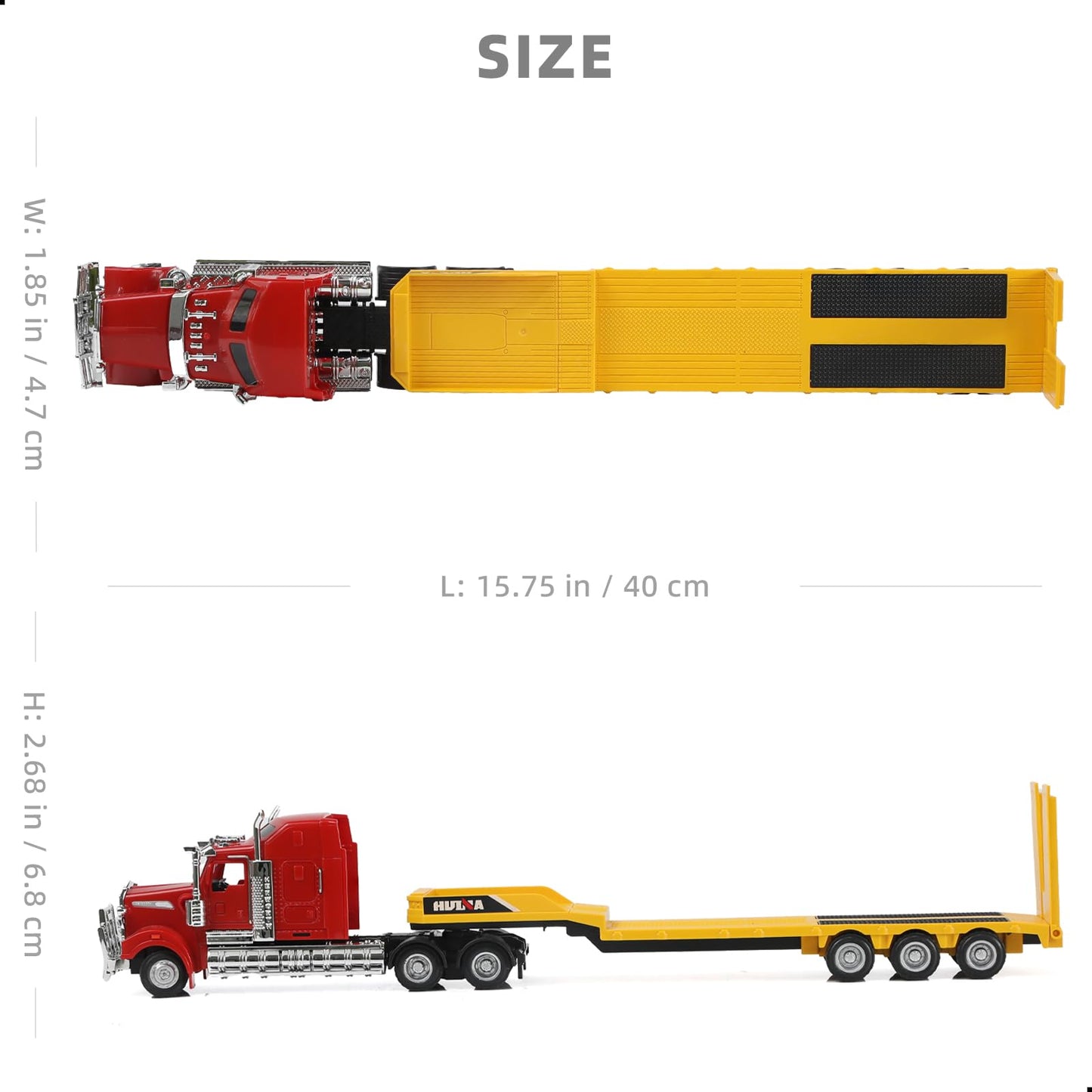 Risopen 1/50 Scale Kenworth W900 Truck with Flatbed Trailer – Diecast Model Toy