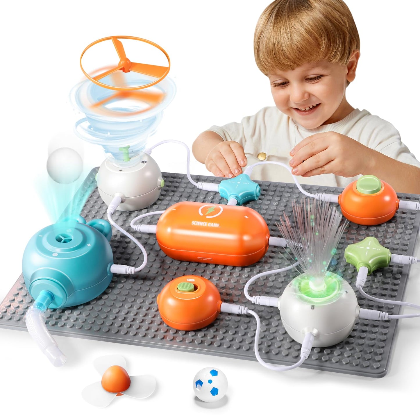 RISUNTOY Circuits Science Kit for Kids — 64 Projects, 25 Parts, No Soldering