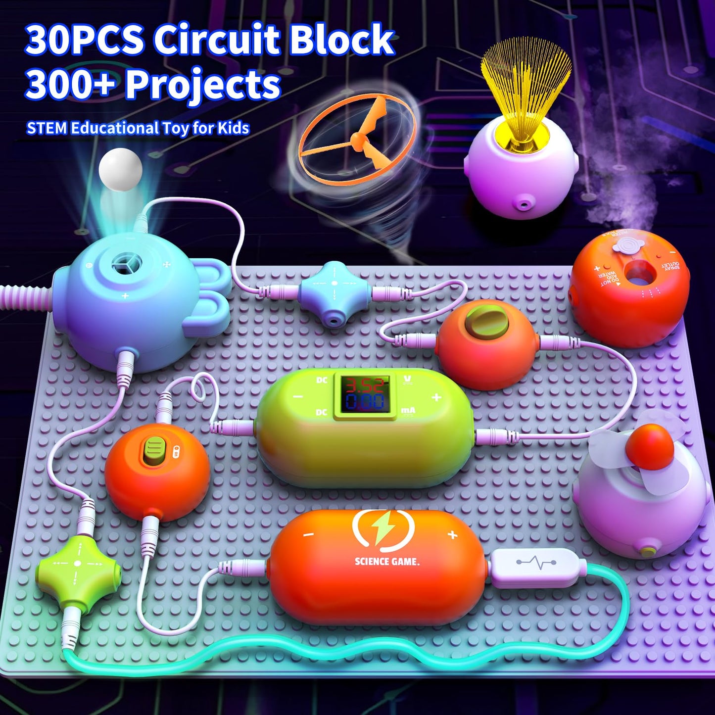 RISUNTOY STEM Kit for Kids – 31 Circuits, 300+ Projects, No Soldering