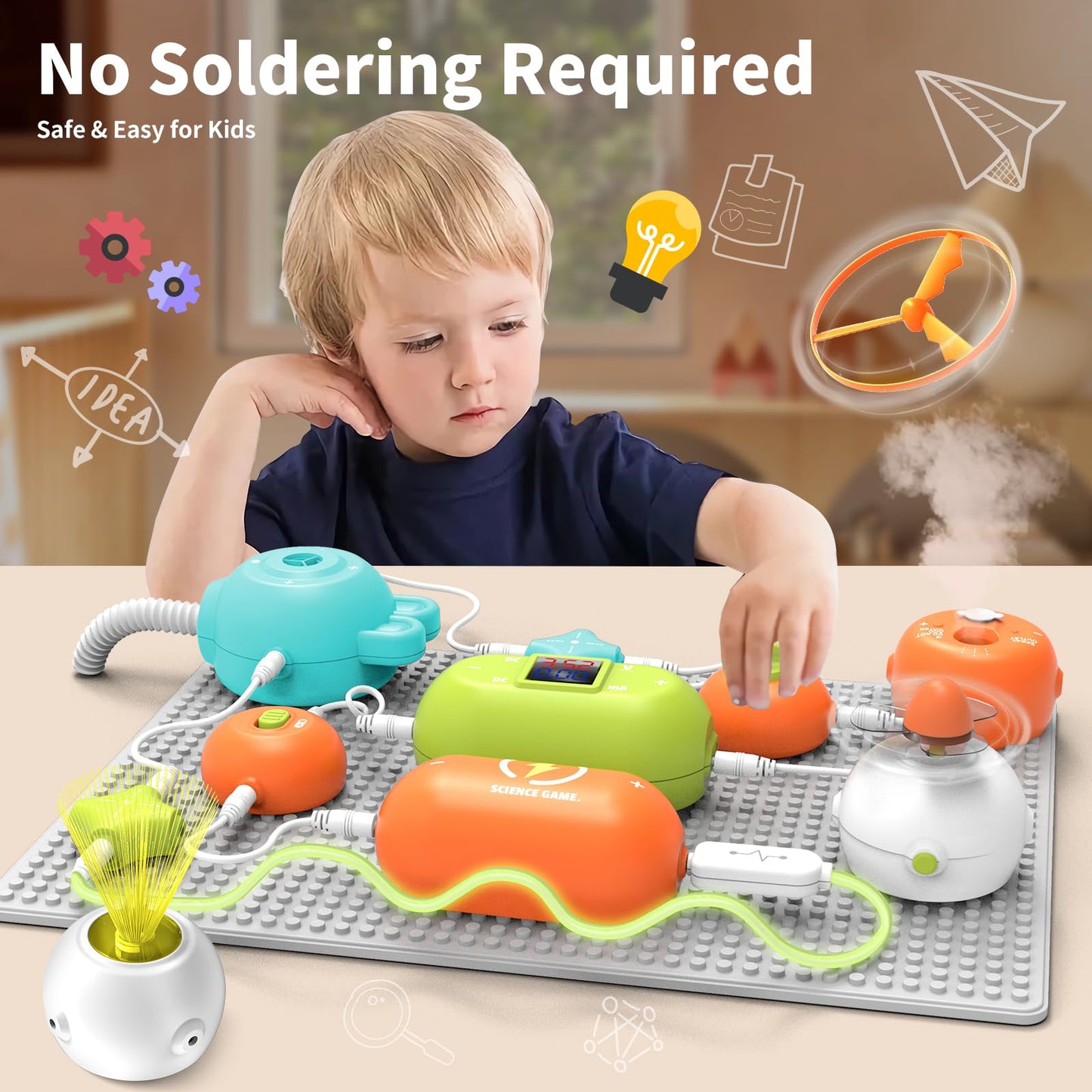 RISUNTOY STEM Kit for Kids – 31 Circuits, 300+ Projects, No Soldering