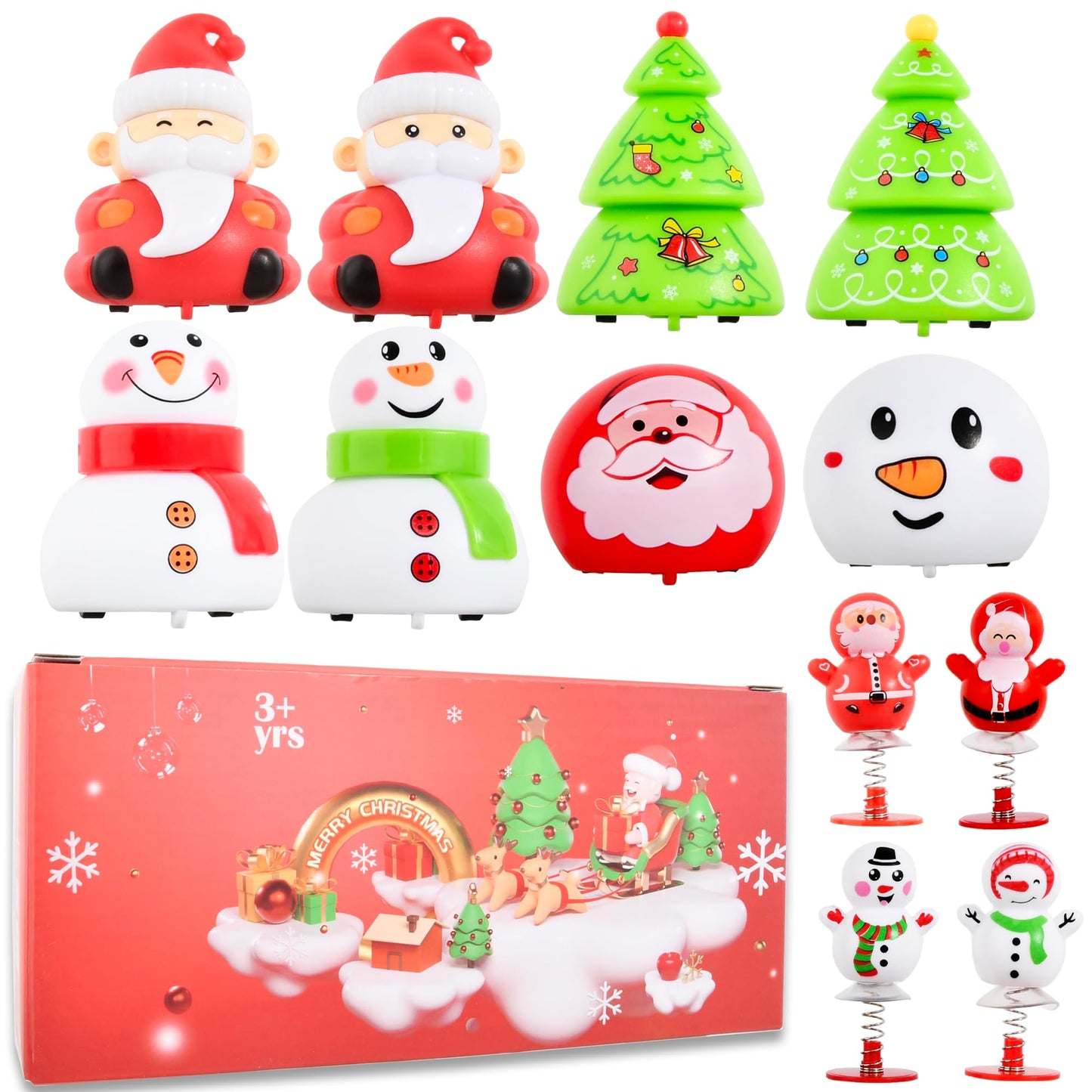 Ritastar Small Pull Back Car Set – 12 Xmas Mini Cars for Holiday Favors, Party Bags & Classroom Prizes