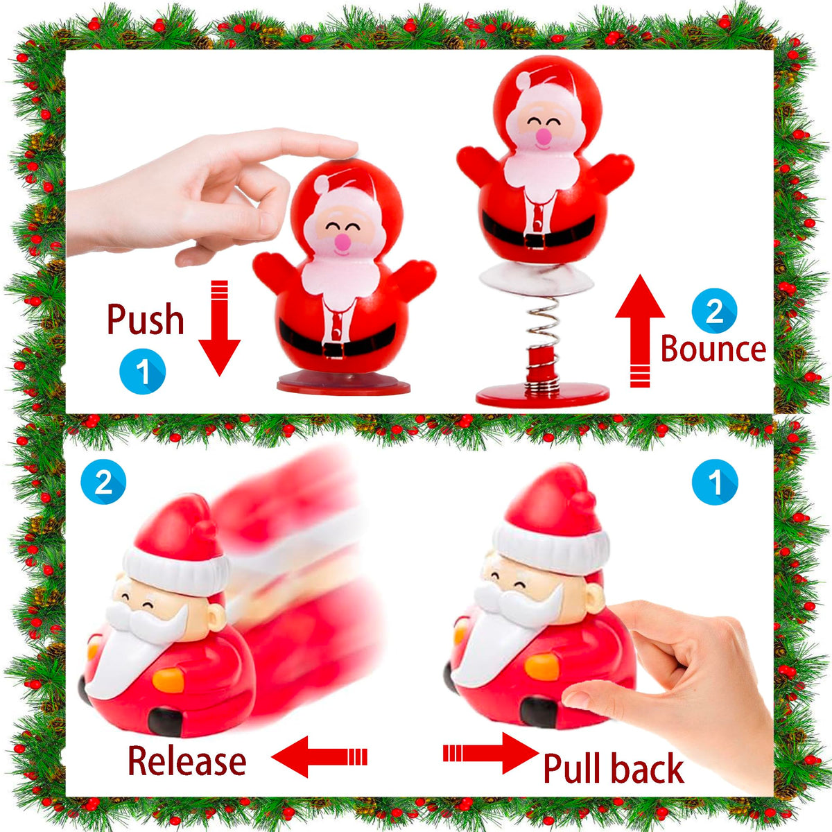 Ritastar Small Pull Back Car Set – 12 Xmas Mini Cars for Holiday Favors, Party Bags & Classroom Prizes