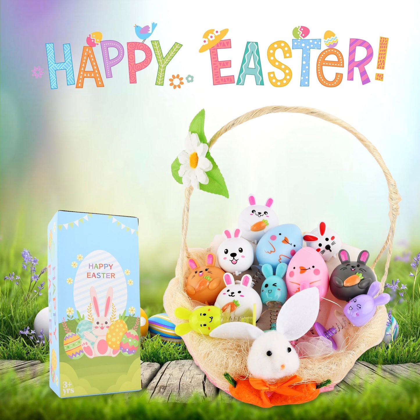 Ritistar Small Pull Back Bunny Cars Set – 12-Pack Easter Party Favors & Classroom Prizes