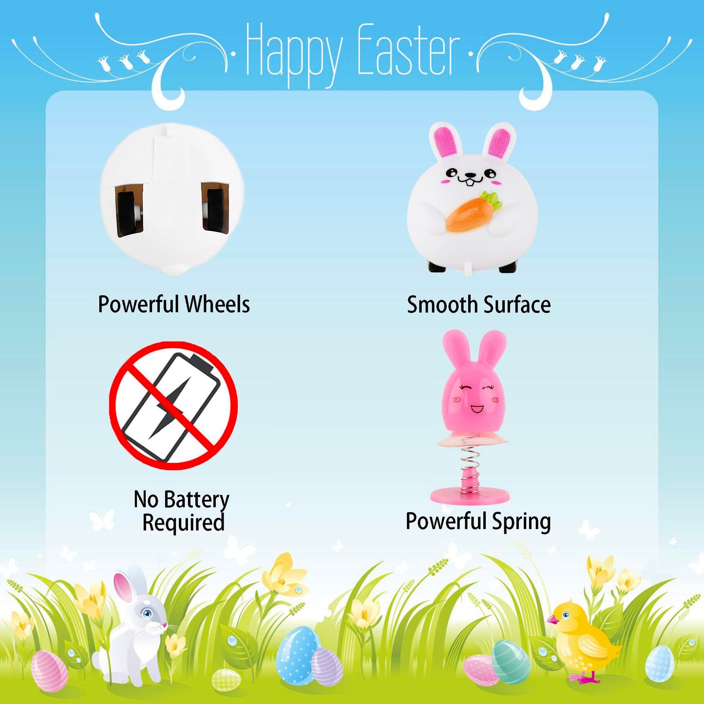 Ritistar Small Pull Back Bunny Cars Set – 12-Pack Easter Party Favors & Classroom Prizes
