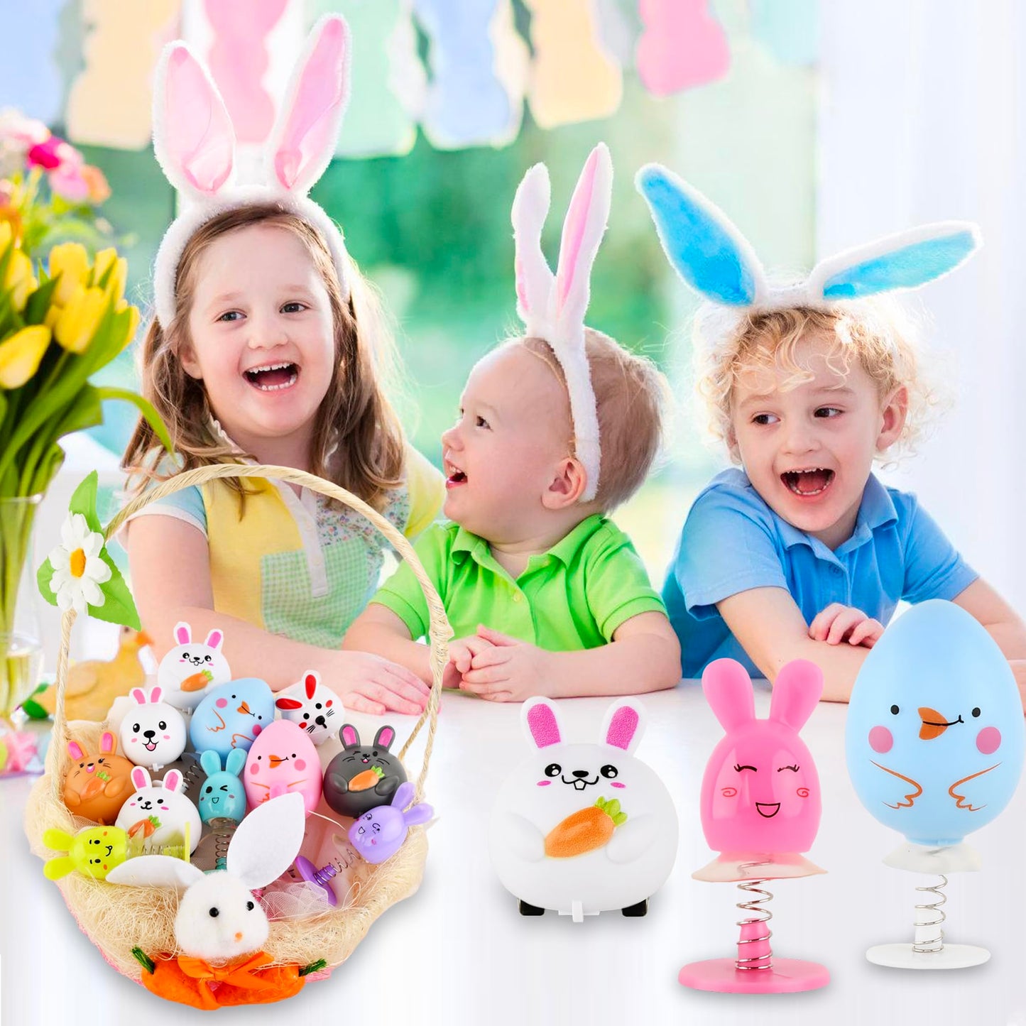 Ritistar Small Pull Back Bunny Cars Set – 12-Pack Easter Party Favors & Classroom Prizes