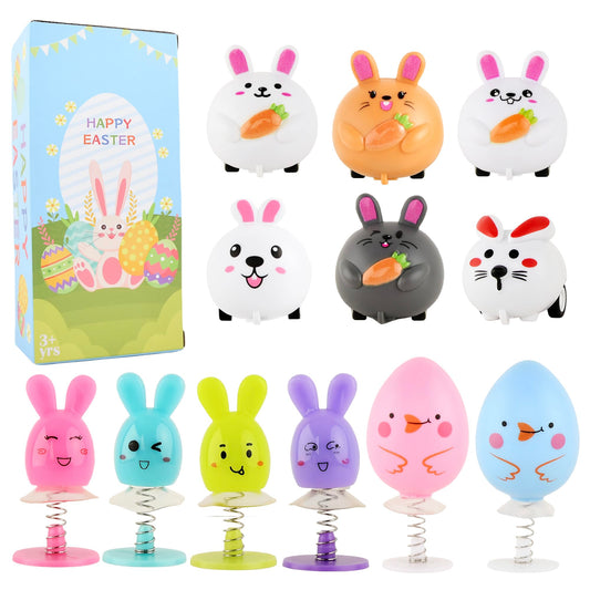 Ritistar Small Pull Back Bunny Cars Set – 12-Pack Easter Party Favors & Classroom Prizes