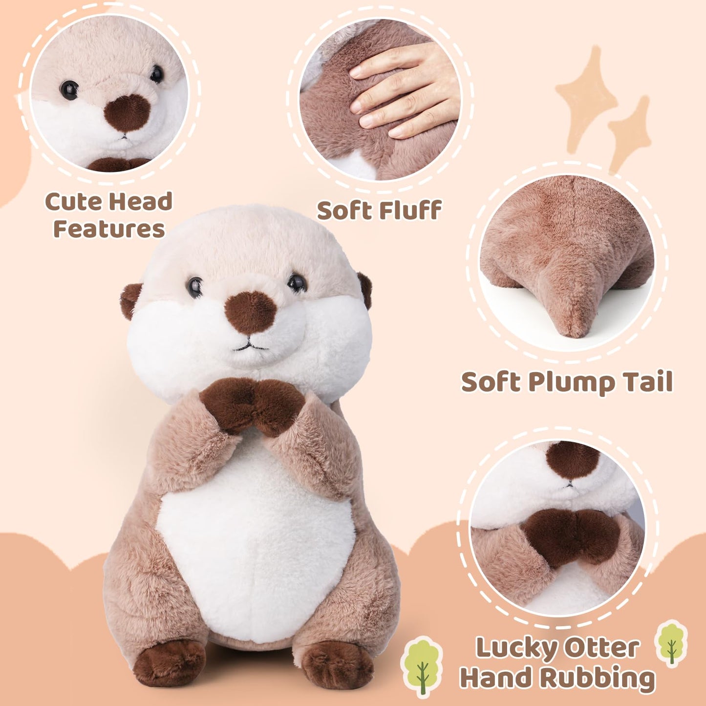 Riuhot Cute Otter Stuffed Animal – 15.7-Inch Plush Toy for Kids