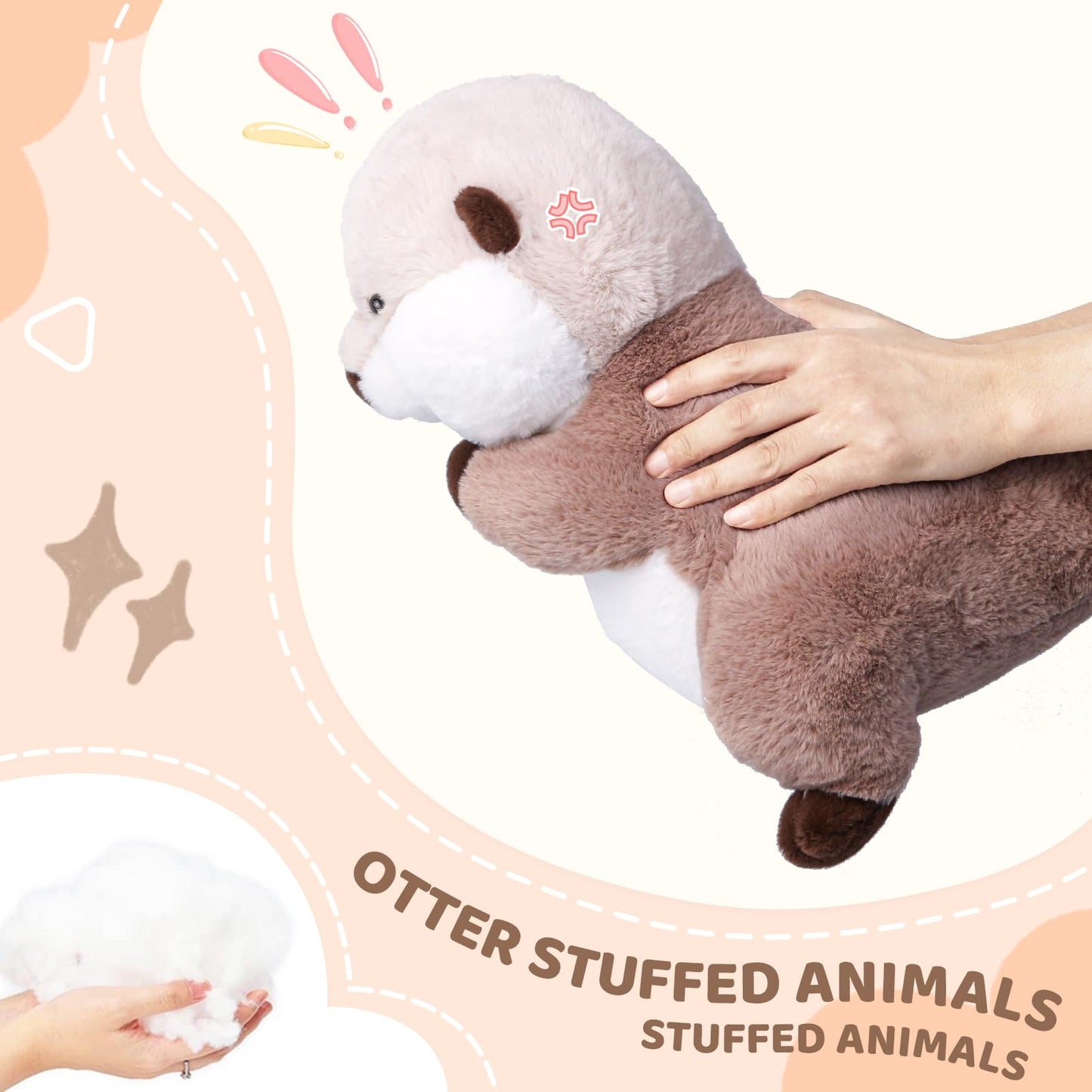 Riuhot Cute Otter Stuffed Animal – 15.7-Inch Plush Toy for Kids