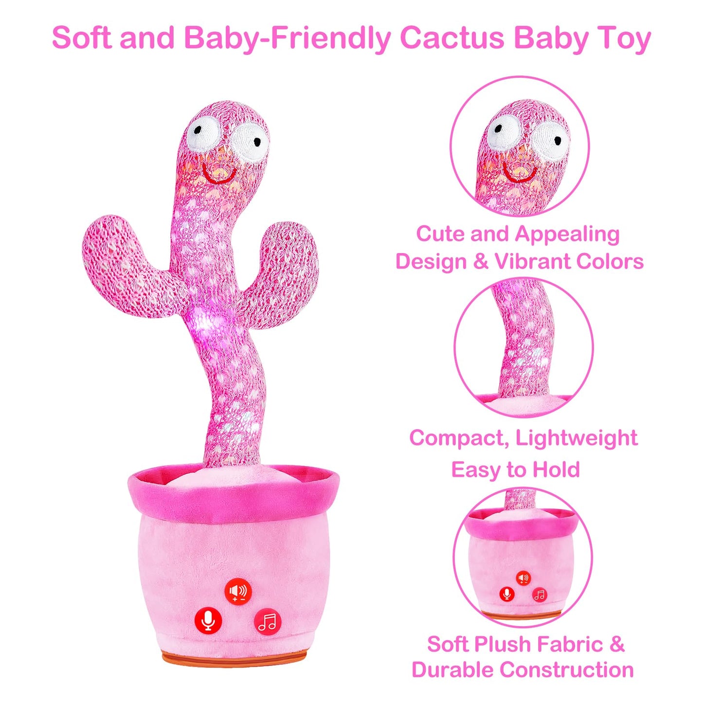 River Mill Rechargeable Dancing Talking Cactus Toy — 51 English Songs for Babies